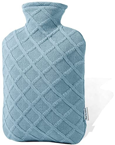 FORICOM Hot Water Bottle, 2L, 6-Hour Heat Retention, PVC Heating Pad, Easy to Use, Hot Bag for Cramps, Joint Pain, Rheumatism, Cooling Relief, Pain Relief for Women (Sky Blue 2L)