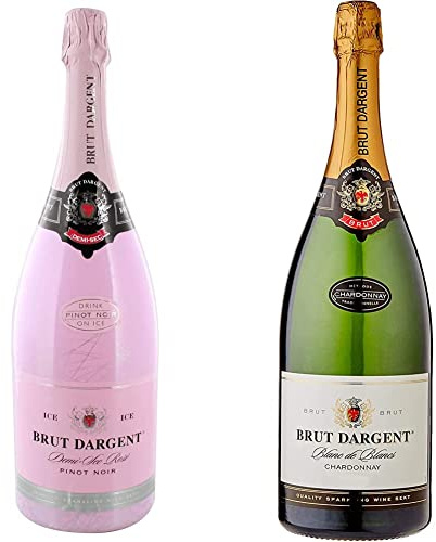 Brut Dargent Ice Rose Pinot Noir Demi-Sec Halbtrocken (1 x 1.5 l) & - Blanc de Blancs Chardonnay Sekt Méthode Traditionnelle Magnum (1 x 1.5 l)