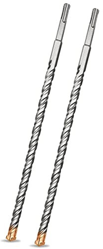 Meccion SDS Plus Hammerbohrer 12mm x 350mm x 2pcs, Professionell Betonbohrer mit 4 Hartmetall Schneiden, Ideal zum Bohren in Stein, Beton, Naturstein, Ziegelmauer