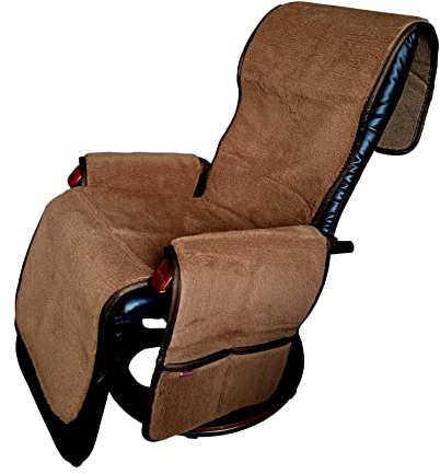 Alpenwolle Sesselschoner Relaxsessel 20% Kamelwolle Dunkelbraun