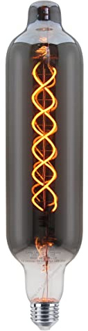 Long Life Lamp Company 4w LED Coil Bottle Light Bulb Glass Smoked Grey E27 Filament Bulb Decorative for Bars Home Restaurant Pendant Lights TT75