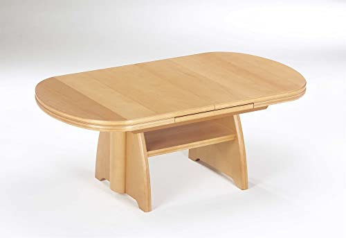 58 aufm Kessel Funktionstisch Calogera höhenverstellbar und ausziehbar 90(130,5) x 65 x 56-75 Couchtisch massiv Buche 16028
