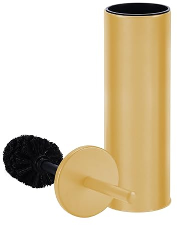 Scopino per WC profondo e robusto con supporto, per strofinare a lungo, detergenti per WC, essenziali per la casa, detergente per il bagno, forniture per la casa, verniciato oro satinato