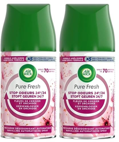 Air Wick Freshmatic Pure Fresh - Recambio para flores de cerezo y orquídea, 2 unidades (2 x 250 ml)
