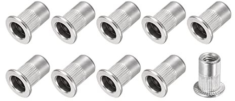 METALLIXITY Rivet Écrous (M6) 30pcs, 304 Inox Acier Moleté Fileté Insert Écrous - pour Meuble Mécanique Fixations, Argent Ton