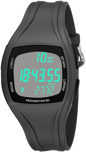 findtime Digital Uhr mit Schrittzähler, Sport Digital Armbanduhr Herren Damen Kinderuhr mit Stoppuhr 50M Wasserdicht Sportuhr LED Kalender Wecker