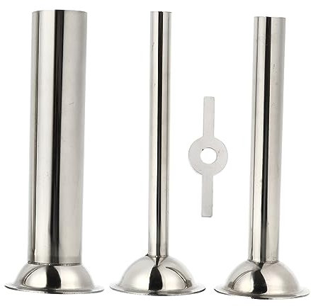 MAGICLULU Stainless Steel Sausage Making Accessories Meat Funnel Set 14mm 19mm 25mm Non-Rusting Sausage Stuffer Tips Stand for 55mm Meat Grinder Home Use 3pcs Kit