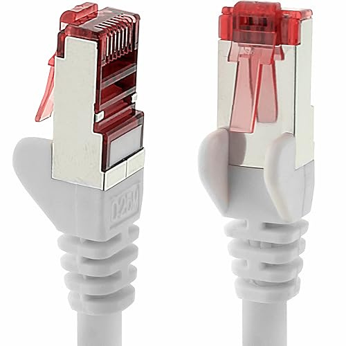 1aTTack.de 10 M - 1 Stück - Cat6 Ethernet LAN Kabel RJ45 - Weiß – Hochgeschwindigkeits-Netzwerkkabel für Streaming, Gaming, TV und Computer – Stabil und langlebig – Perfekt für Heimnetzwerk und Büro