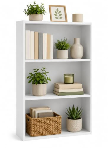 URBNLIVING Wooden Storage Furniture Collection | Modern Furniture with Durable Construction, Practical Storage, Easy Home Assembly H100xW60xD24cm (Bookcase)