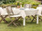 Dekoleidenschaft Gartentischdecke Maison naturelle 135x230 cm, weiß/beige kariert, Tischdecke wetterfest & abwaschbar, Tafeldecke