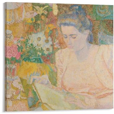 PURRCOCO Portret Van Mevrouw Marie Jeannette De Lange Jan Toorop - Poster de peintre - Décoration d'intérieur - Décoration murale à suspendre - 60 x 60 cm