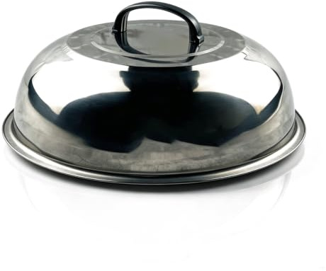 Wok-Abdeckung aus Edelstahl, Robuster Wok-Deckel, Universeller Topfdeckel, Universeller Pfannendeckel, Ersatz-Bratpfannenabdeckung, Dampfabdeckung, Kreisförmig(32cm)
