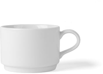 Holst Porzellan AU 518 Lot de 12 tasses à café empilables en porcelaine 0,22 l Forme cylindrique Blanc 8,3 x 11,6 x 5,9 cm