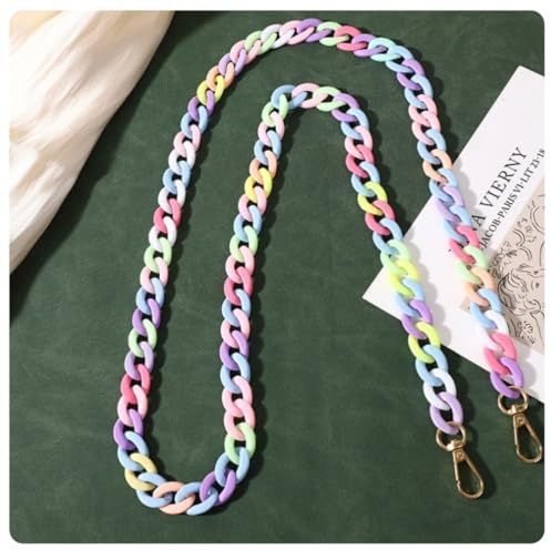 Pmnzdy Acryl Taschenkette Kunststoff Kettenringe Acryl ketteTaschengurt Bunte Handy-Kette Handy Lanyard Trageriemen Crossbody Handtaschenkette Mit Metallschnalle DIY Deko Ersatzkette Farbe 2# 120cm