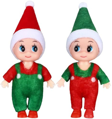 2 Stück Weihnachtswichtel Figuren, Wichtel Puppe für Jungen & Mädchen - Weihnachtsdeko Geschenk (C)