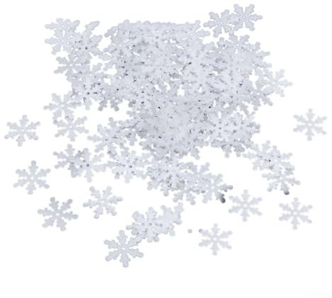 Schneeflocken auf Glimmerstoffbasis, 15 mm, als fröhliche Ergänzung für Ihren Weihnachtsbaum oder Ihre Tischdekoration (B)