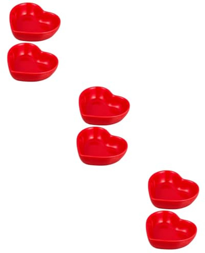 IMIKEYA 6pcs Ceramic Dipping Bowl Small Heart Shaped Sauce Bowl for Dipping for Party Serving Trays and Sushi