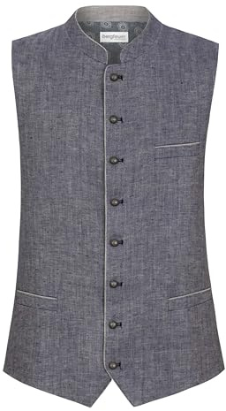 Bergfeuer Trachtenweste Lucio Gilet Tradizionale, Indaco, 58 Uomo