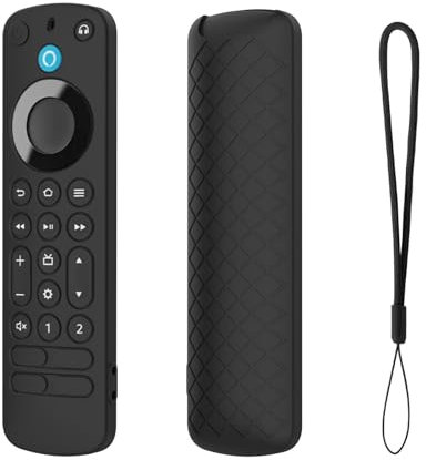 SEIAIYG Funda Compatible con Alexa Voice Remote Pro, Carcasa Protectora de Silicona Ligera y Lavable, Antideslizante, Antichoque - Negro