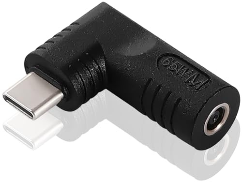 KUOQIY 65W PD USB C a DC Adattatore, Jack DC 4.5x0.6 mm Ingresso a USB-C Type-C Angolo 90 Gradi Spina di Alimentazione Adattatore di Ricarica, per Telefono, Laptop