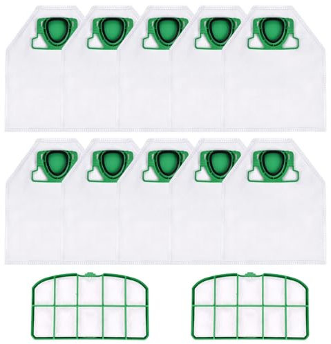 Neuytiky 10 Piezas Bolsa Aspiradora Vorwerk VK200 con 2 Filtros HEPA,Bolsas de Filtro para Aspiradora Vorwerk Kobold FP200,Accesorios Bolsa de Polvo para Vorwerk Kobol