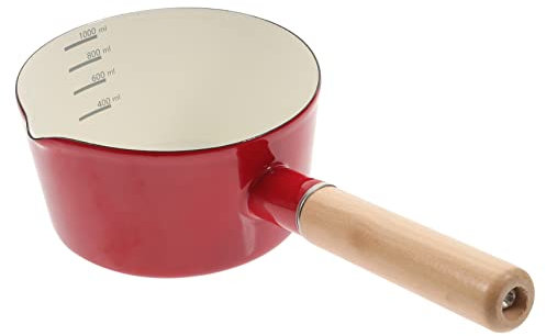 LIFKOME Cacerola Pequeña Esmaltada Antiadherente Para Cocinar De Cocina Olla De Leche