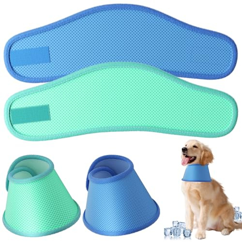 UNINGYI 2PCS KüHlhalsband für Hunde, Hunde HalstüCher KüHlend, Sommer WäRmeableitung Bandana Hund, Atmungsaktiv Hund HalstüCher, für Haustiere Zum Ausruhen, Schlafen, Sommerspaziergang und Spielen (M)