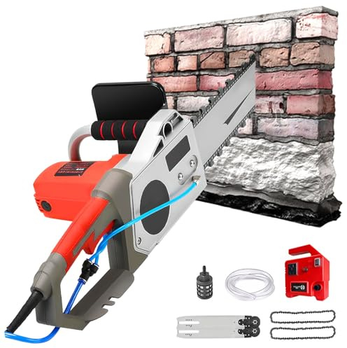 richigblosmum Motosierra Eléctrica 5800/6500W - Control Inteligente del Polvo, Corte Profundo 35/48cm, Diseño de Baja Vibración, Cadena de Diamante para Acanalado Eficaz en Paredes y Renovación 350