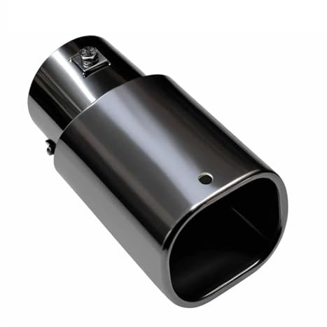 Endrohr Auspuff Auto Auspuff Spitze 75mm Einlass 90mm Outlet 168mm Endrohr Metall Werkzeug Zubehör Auto Auspuffblende(Schwarz)