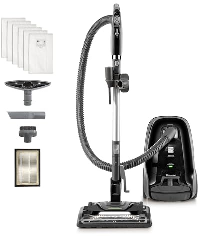 Kenmore BC3006 400 Series Pet Friendly Lightweight Bagged Canister Vacuum Cleaner 2-Motor Design with Hair Eliminator Brushroll, HEPA Filter, LED Headlight, Extended Wand and Auto Cord Rewind