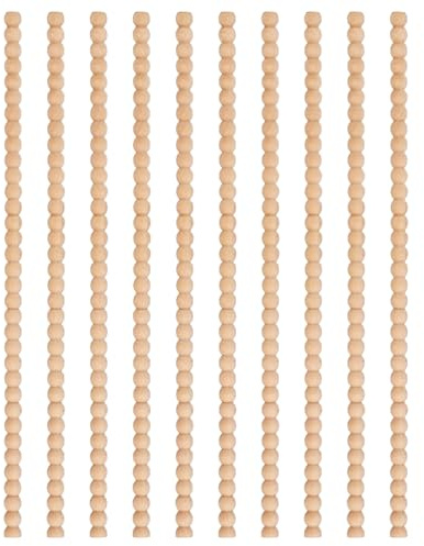Moulure En Bois | Bande de Perles Demi-Rondes en Bois 40 cm,Perles Moulures Non Traitées 10 Pièces Décoration Maison Porte Meuble Fenêtre Mur