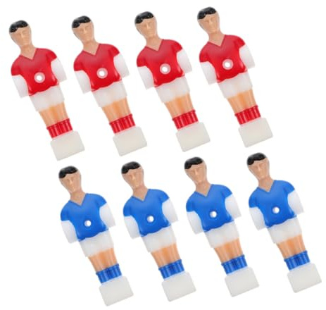 TOBBOMEY 8 Stück Teiliges Ersatzset Tischfußballspieler aus Umweltfreundlichem Kunststoff Robuste Fußballpuppe für Tischfußball Zubehör Passend für Foosball Tische Rote und Blaue Figuren