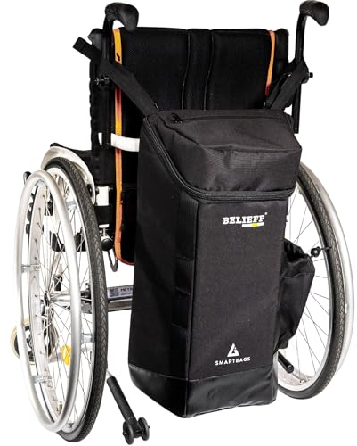 Belieff Rollstuhltasche Hinten - Rollstuhl Tasche - Tasche für Rollstuhl - Zubehör Rollstuhl - Schwarz