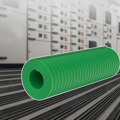 Tapis Garage Tapis De Sol Épais, Tapis De Sol De Garage, Rouleau Revêtement Sol en Caoutchouc SBR, pour Protection De Sol sous Voitures, Garage, Salle De Sport(Green,3.3 * 6ft*0.11in)