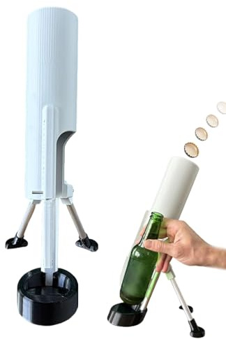 Apribottiglie automatico, apri birra a mani libere con lancia tappi, divertente strumento apri tappi bottiglia da tavolo, fantastico gadget regalo per uomini, papà, bar di casa (1pcs)