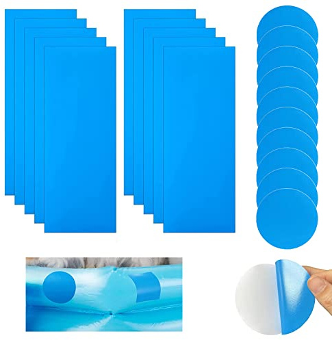 BOOSHMall Selbstklebende Reparaturflicken Pool, 20 Pieces, PVC Pool Repair Kit, Reparatur-Pool-Flicken für Water Bed, Swimming Pools, Inflatable Boat (Squares + Rounds)