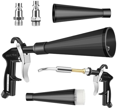 Luftreningspistol med tryckluft, kemrengöringspistol, torkspistol för bil, rengöringspistol, kompressor, exakt luftpistol för säten, motor, tyg, fälgar, läder, svåråtkomliga platser
