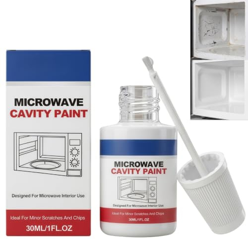 XingBin Microwave Paint Repair,Microwave Paint for Inside Repair,Appliance Coating,High Gloss with Smooth,White Enamel Touch Up Paint for Microwave Oven Cavity Repair,Kitchen Tool,Household Supplies