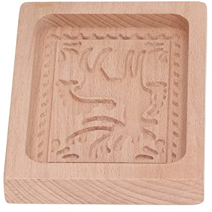 Chrees Stampo per Biscotti in Legno Intagliato, con Timbro per Biscotti in Legno di Faggio per, Muffin Al Pan di (Tipo 3)
