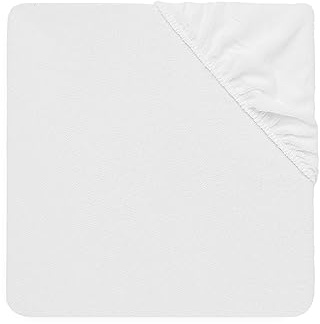 Jollein Drap-Housse Imperméable en Tissu Éponge, 120 cm Longueur x 60 cm Largeur, Blanc
