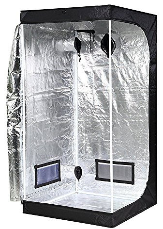 iPower Hydroponic wasserfeste Zelt-Werkzeugtasche Growzelt Grow Tent und Bodenablage Licht und Zimmerpflanze Wachsen, schwarz und silber, Wachstumszelt - 80 x 80 x 160 cm