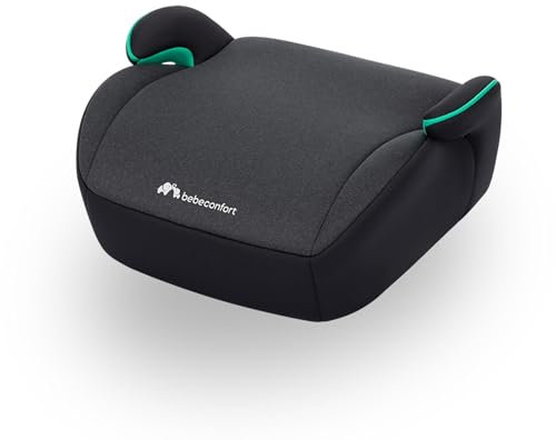 Bebeconfort Manga i-Safe, Rehausseur Voiture Enfant, 6-12 ans, 128-150 cm, Réhausseur Siège Auto, Compact et Léger (< 1 kg), Installation Facile avec la Ceinture de Sécurité, Tissus Doux, Tinted Black