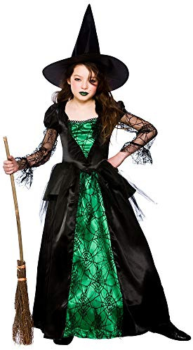 Wicked Costumes Kids Emerald Witch Halloween Costume - Medium (Age: 5-7)
