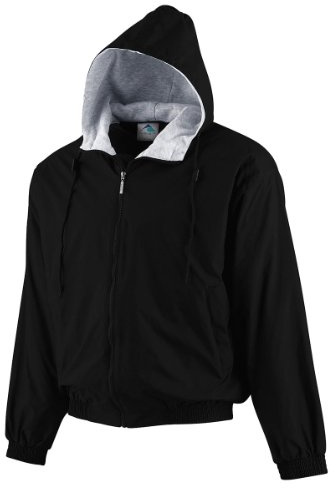 Augusta Sportswear Unisex-Adult Hooded Taffeta Jacket/Fleece Lined, Black, XX-Large