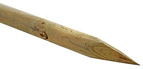 VERDELOOK Runder Holzpfosten Höhe 200 cm für Zäune und Zäune mit Endpunkt, ideal zum Abstützen von Zäunen