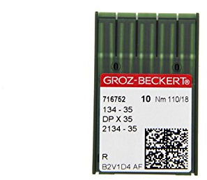 Groz-Beckert 10er Packung Nähnadeln (Ganzes Sortiment) (Auswahl) (134-35 | Rundkolben und Rundspitze | Nm. 110/18)