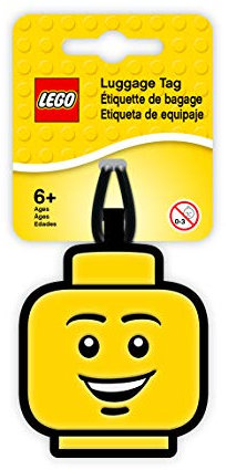 IQ Lego Iconic Boy Face Silikon-Gepäckanhänger für Reisen, Koffer, Rucksack – ikonisch, ungiftig und geruchlos, mit beschreibbarer Oberfläche auf der Rückseite zur Identifizierung des Ausweises.