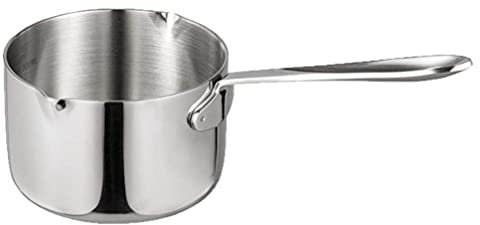Cabilock 1pezzi Pentolino Acciaio Inossidabile Con Manico Lungo Scalda Latte e Salsa Compatibile Con Cucine Induzione Design Ergonomico e Anti-goccia Per Cucinare Alimenti Semplici e