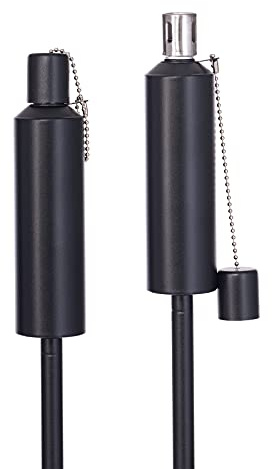 Hussala Bologna Torche de Jardin Huile en Acier Inoxydable, Torche Exterieur, remplissable (Longueur: 115 cm), Noir