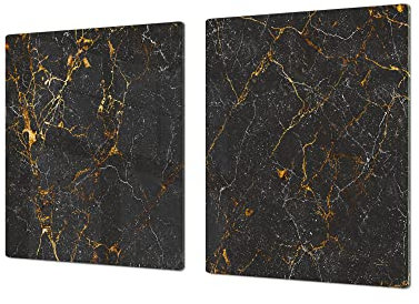 Unique Tempered Glass Kitchen Board – Impact & Scratch Resistant Cooktop Cover – Single: 80 x 52 cm; Double: 40 x 52 cm; DD32 Marbles 2 Series